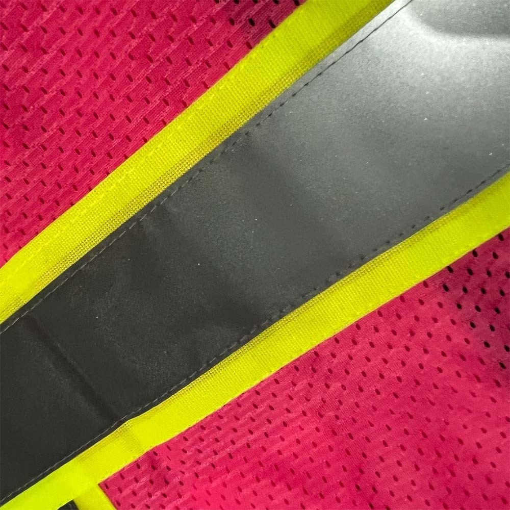 HCSP Factory Workwear Ansi Mesh High Vis Women Reflective Pink Safety Vest With Pocket