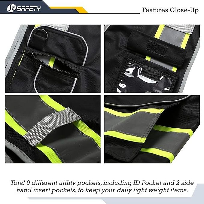 safty vest safety vest reflective High visibility with pockets and zippers reflective vest for children