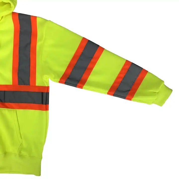 Men's High Visibility Construction Security Jacket Waterproof Reflective Workwear with Logo Print for Winter Safety Vest