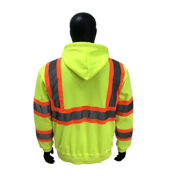 Men's High Visibility Construction Security Jacket Waterproof Reflective Workwear with Logo Print for Winter Safety Vest