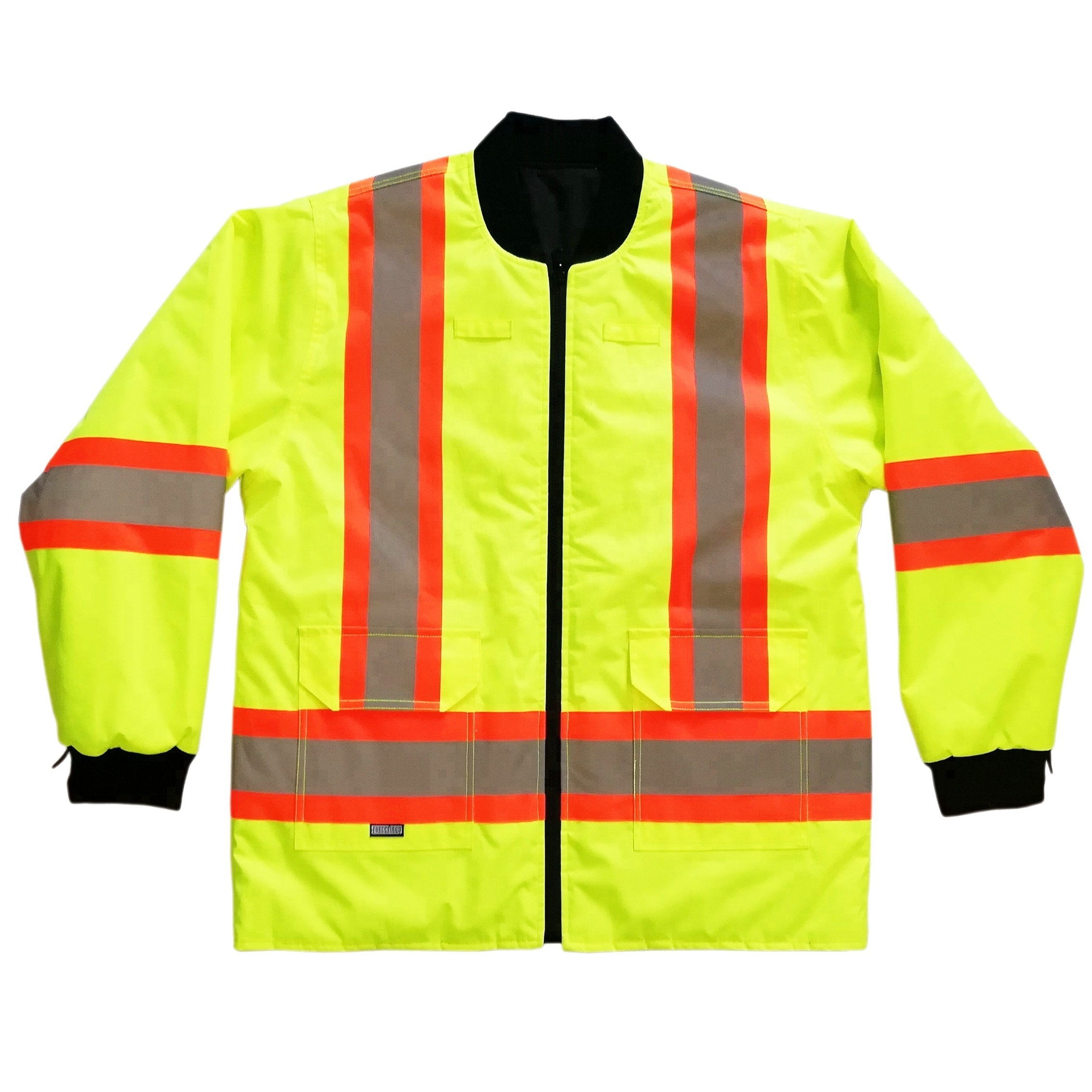 HCSP Winter Heated PVC Raincoat Orange Fluorescent  High Visibility Safety Reflective Jacket For Men