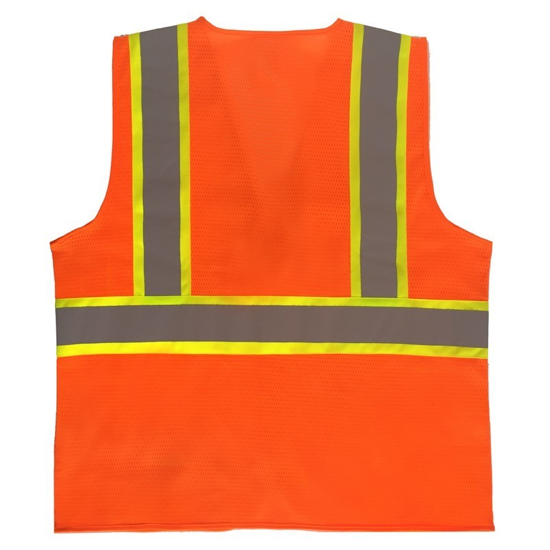 HCSP 100% Cotton Flame Retardant Fabric Yellow/Orange-Silver Reflective Tape Clothes 5*2 Fr Resistant up to 50 Washes