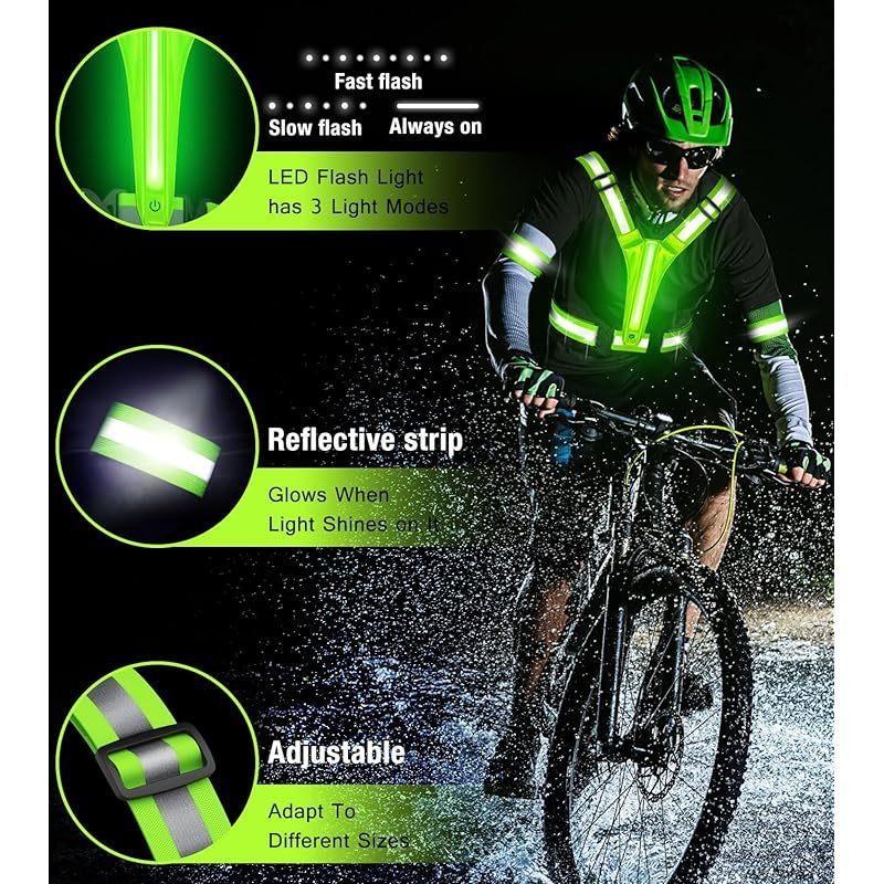 HCSP High Visibility safety vest  reflective running vest safety led reflective vest lights for runnerst Warning Light