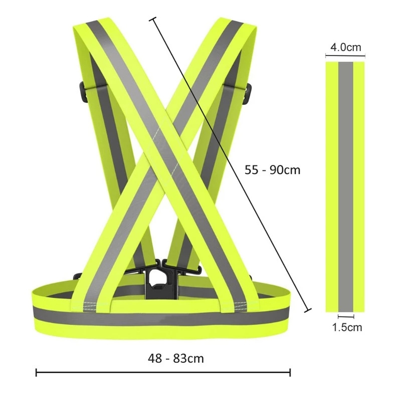 HCSP Hi-vis Reflective Security Belt Yellow Reflective Safety Straps for Safety Vest