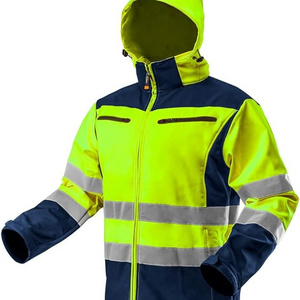 HCSP custom winter high visibilitywork jacket with reflective stripes hi vis reflective safety clothing  work