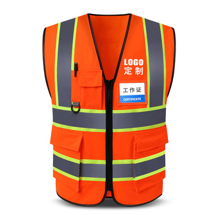 HCSP Road Construction Fluo Yellow Orange Reflective Safety Vest