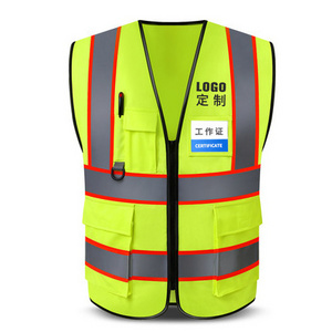 HCSP Road Construction Fluo Yellow Orange Reflective Safety Vest