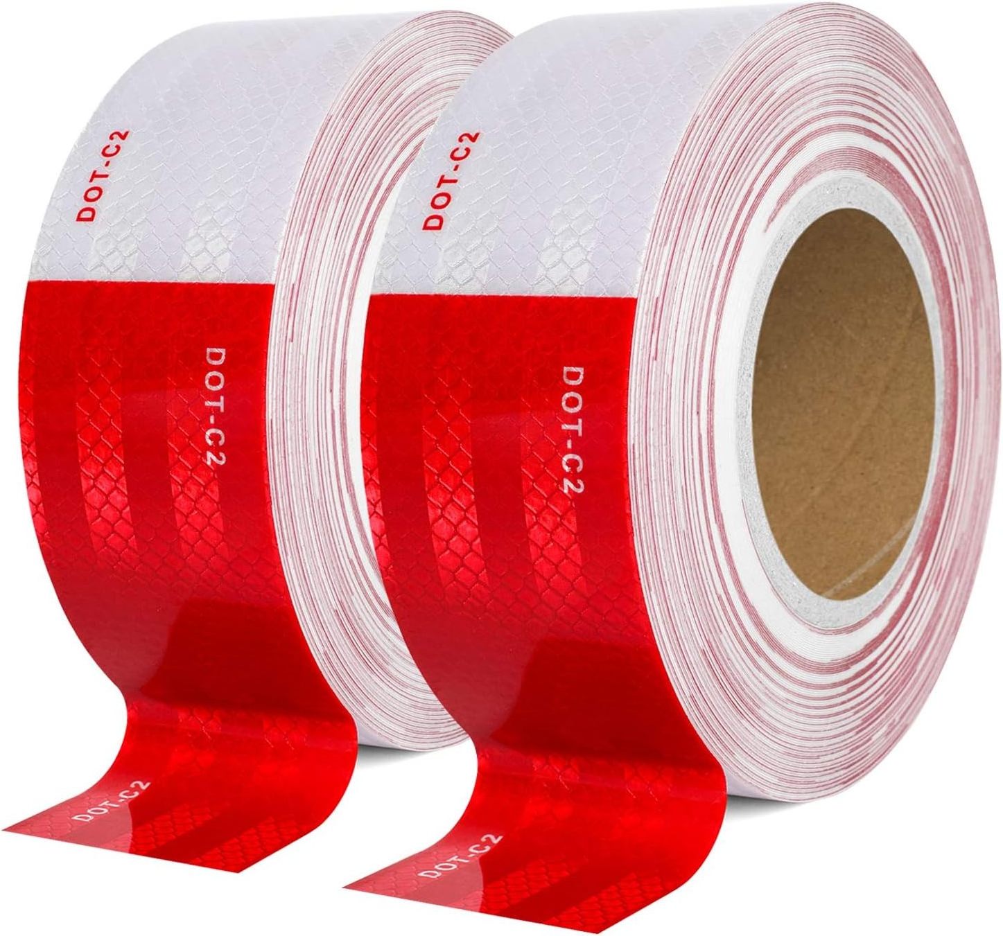 Waterproof Red and White Reflective Vinyl Caution Tape Dot-C2 Reflective Stickers for Outdoor Trailers Cars Trucks