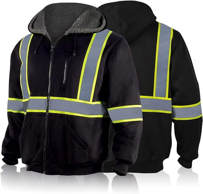 HCSP custom sport waterproof hi viz jacket with hood reflective winter reflective safety clothing  high visibility