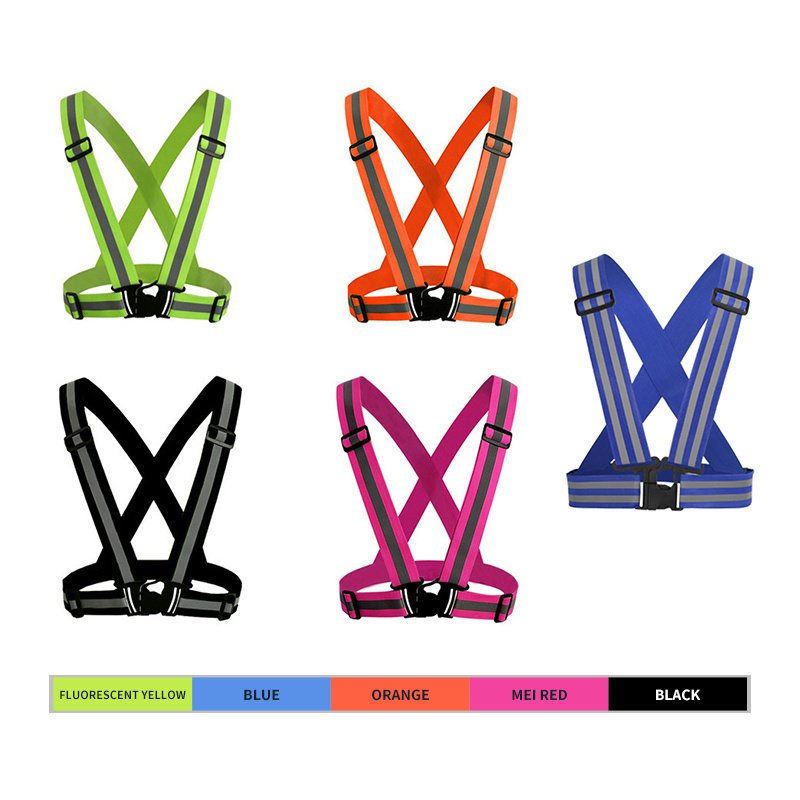 HCSP Lightweight Reflector Adjustable Straps Hi Vis Vest Running Belt