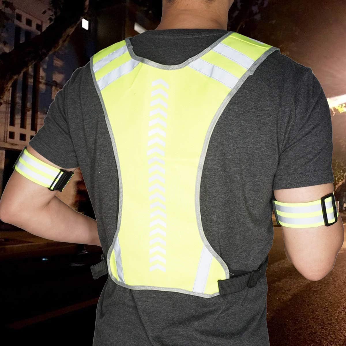 HCSPnight high visibility  cycling running warning safety safety vest backpack reflective running vest