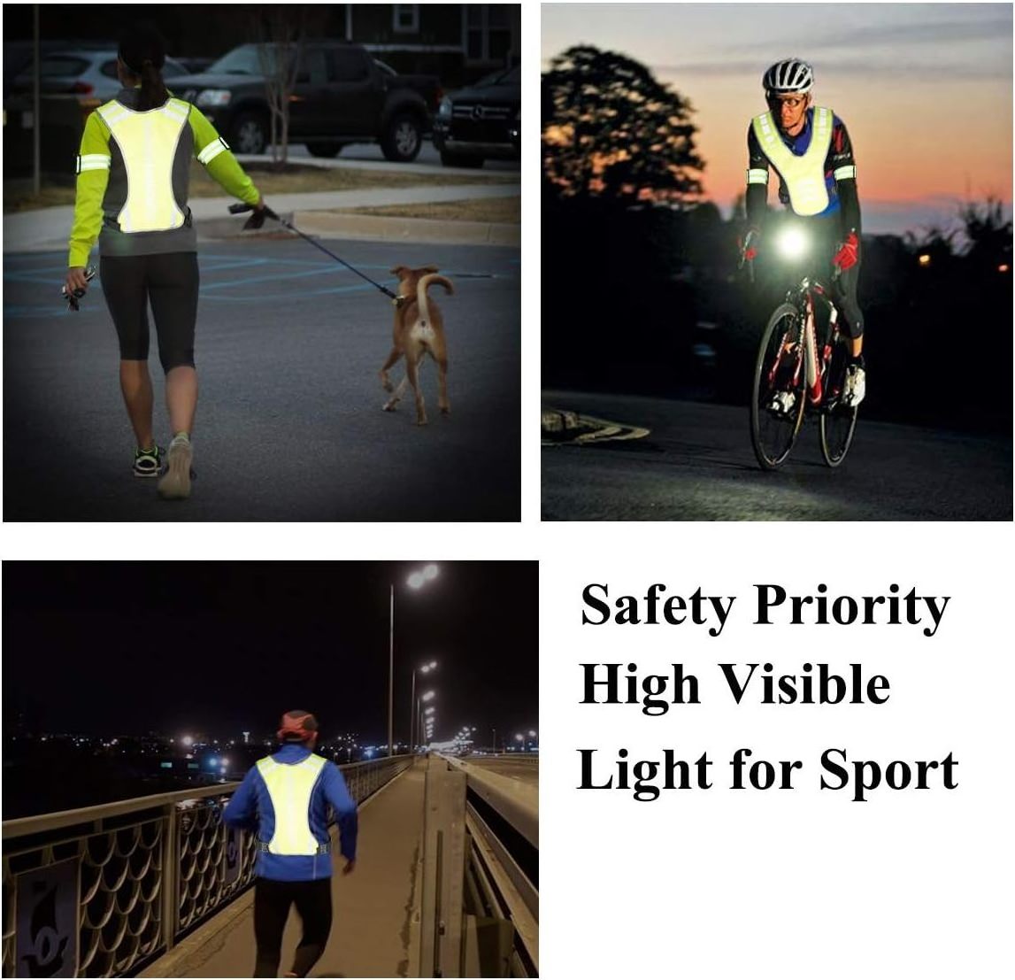 HCSPnight high visibility  cycling running warning safety safety vest backpack reflective running vest