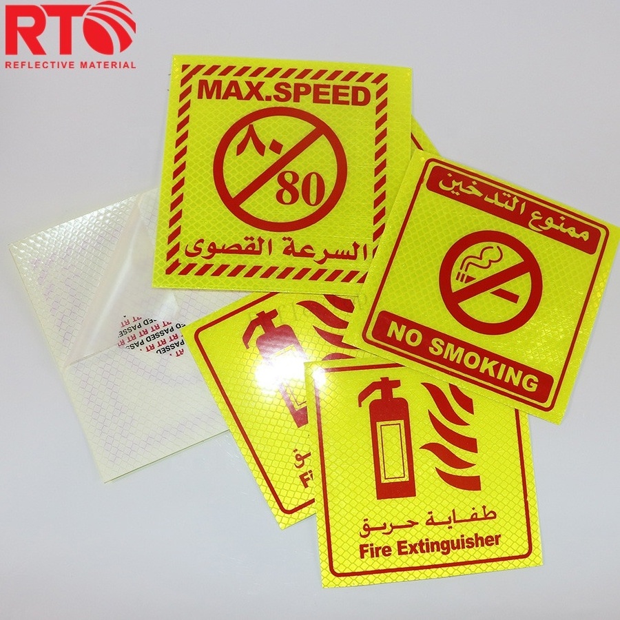 20CMX20CM Danger Sign Stickers Reflective Middle East Truck Reflective Sticker Honeycomb