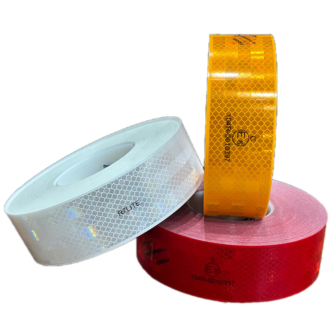 Micro Prismatic Red High Visibility Waterproof Vinyl Sheeting Conspicuity Reflective Tape