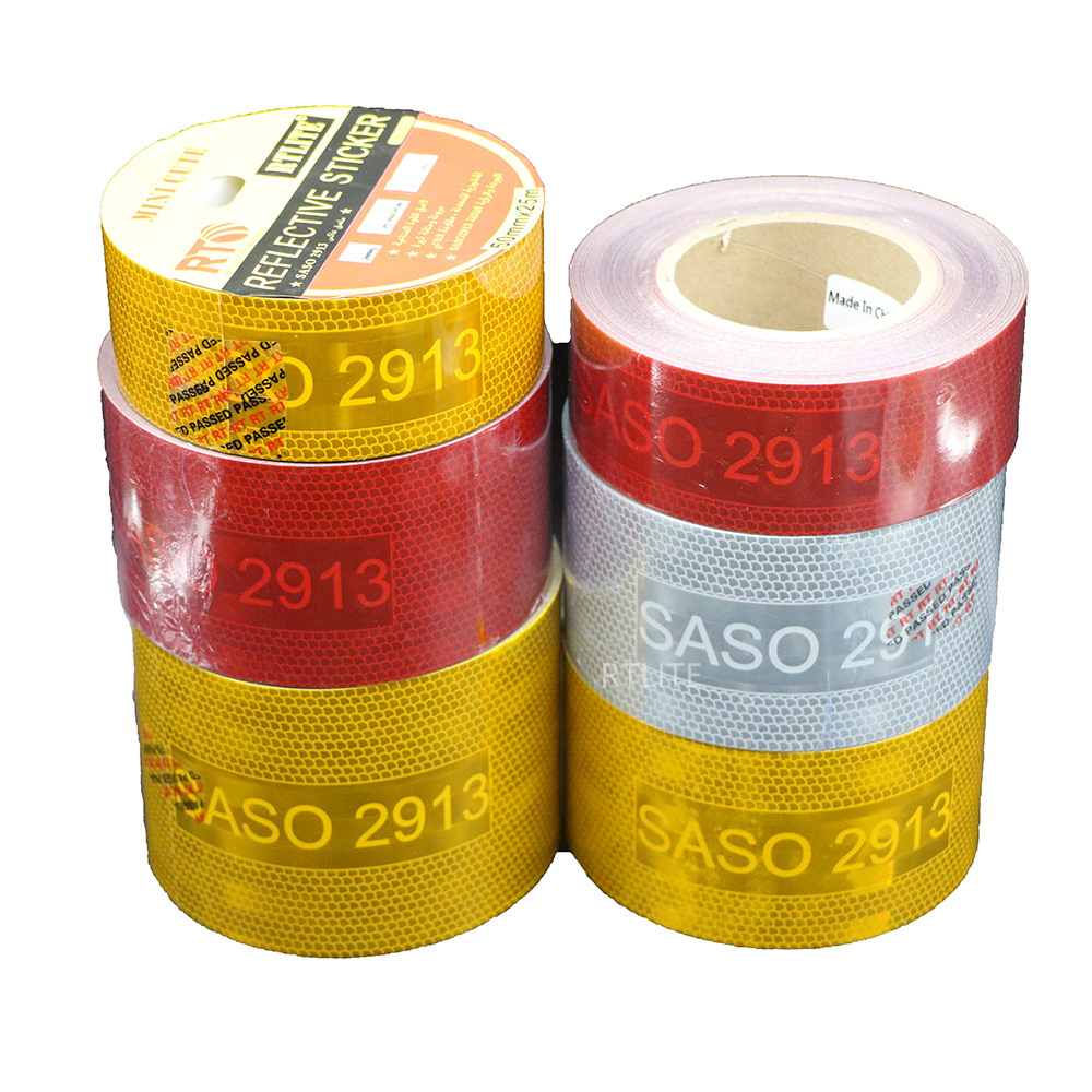 Road Safety Yellow SASO2913 Adhes Reflex Reflector Reflect Tape Reflector Sticker Reflective Tape