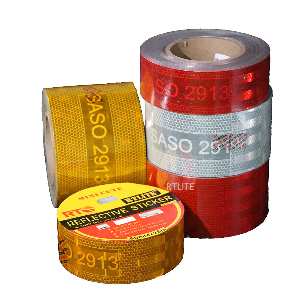 Road Safety Yellow SASO2913 Adhes Reflex Reflector Reflect Tape Reflector Sticker Reflective Tape