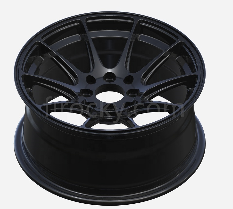 Flrocky 15 Inch Alloy Matt Black TR Wheels CB 57.1-73.1 PCD 4/5/8/10X100-114.3 Fit For Passenger Car Rims