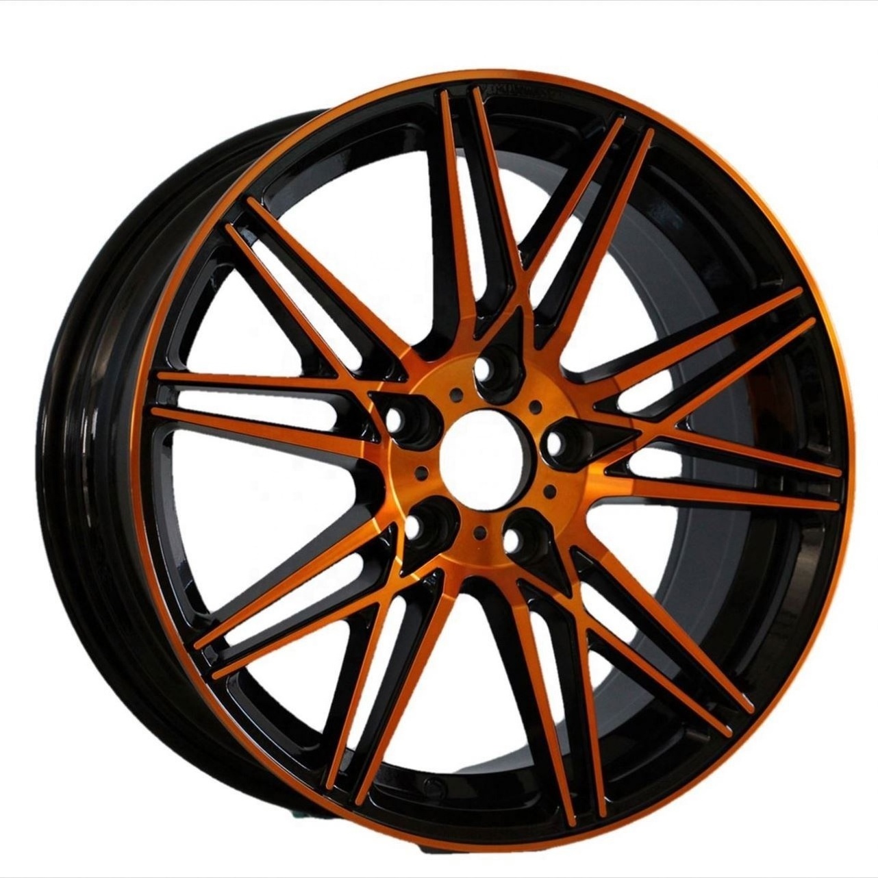 Orange Black MF Passenger Car Alloy Wheel Rims 17 18 Inch 4/5/8*100/105/108/110/112/114.35/120 Full Size High Quality