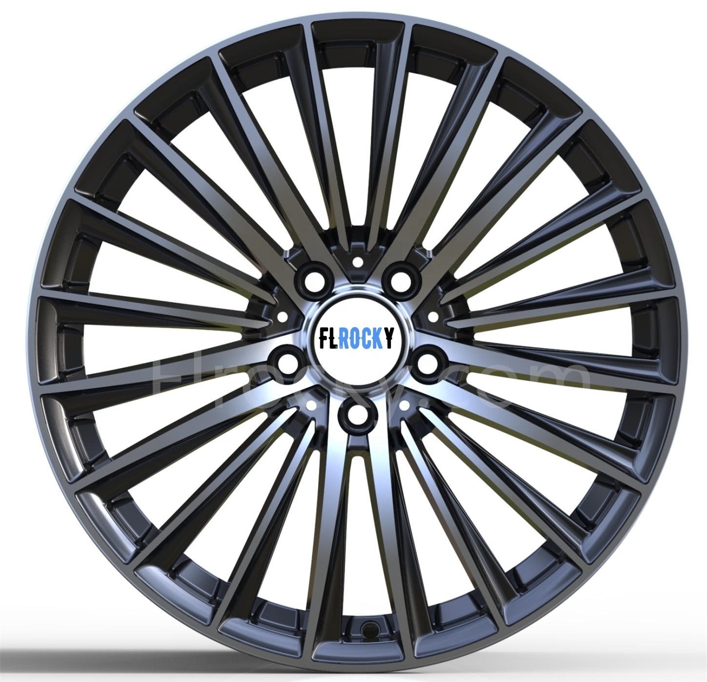 Flrocky 18 19 20 Inch Alloy Wheel Tyres 35-45 34-42 40-48Mm Offset 5 Holes Rims With Black Machine Face