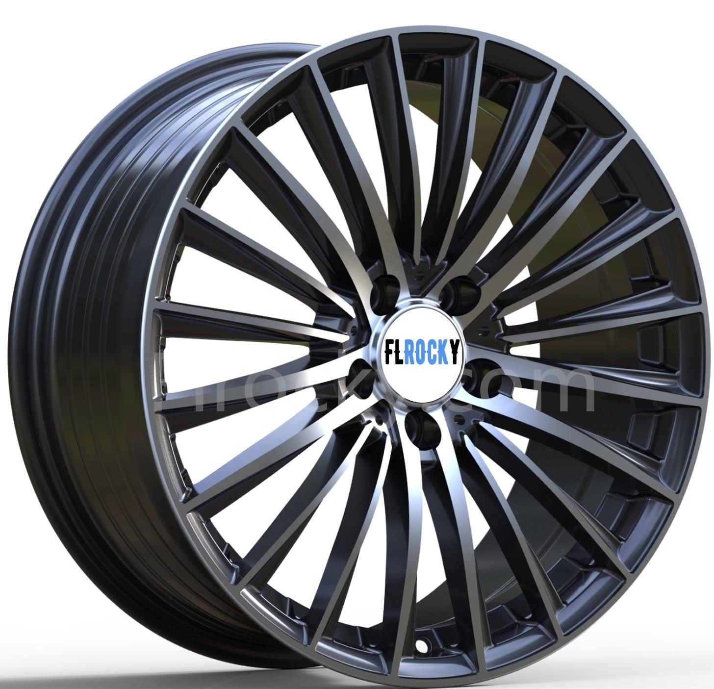 Flrocky 18 19 20 Inch Alloy Wheel Tyres 35-45 34-42 40-48Mm Offset 5 Holes Rims With Black Machine Face