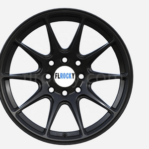 Flrocky 15 Inch Alloy Matt Black TR Wheels CB 57.1-73.1 PCD 4/5/8/10X100-114.3 Fit For Passenger Car Rims