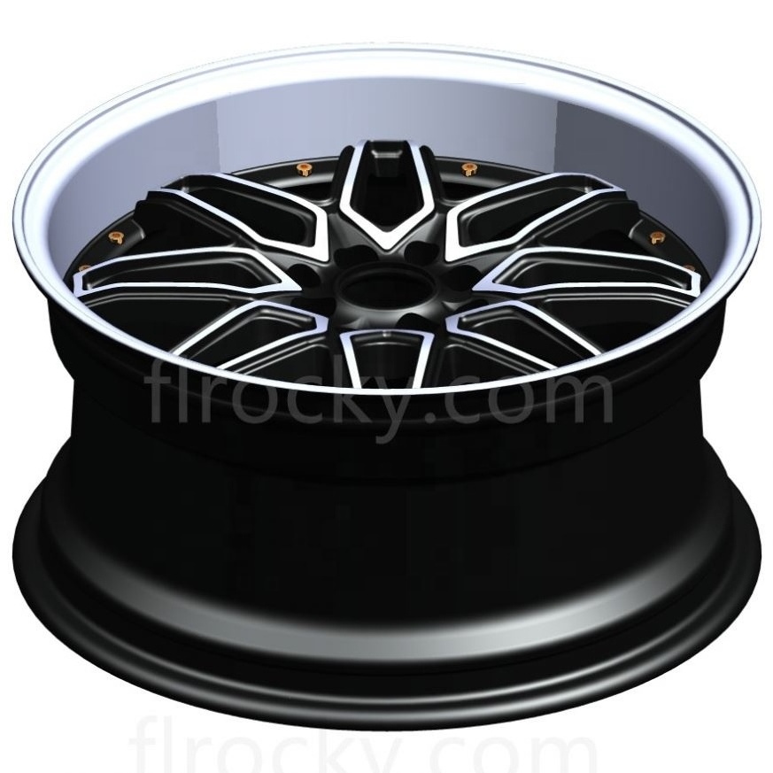 Flrocky 17 Inch Car Wheel CB 57.1-73.1Mm Offset PCD 8X100/114.3 17X8.5J Mag With Silver Skin Fit For Passenger Car