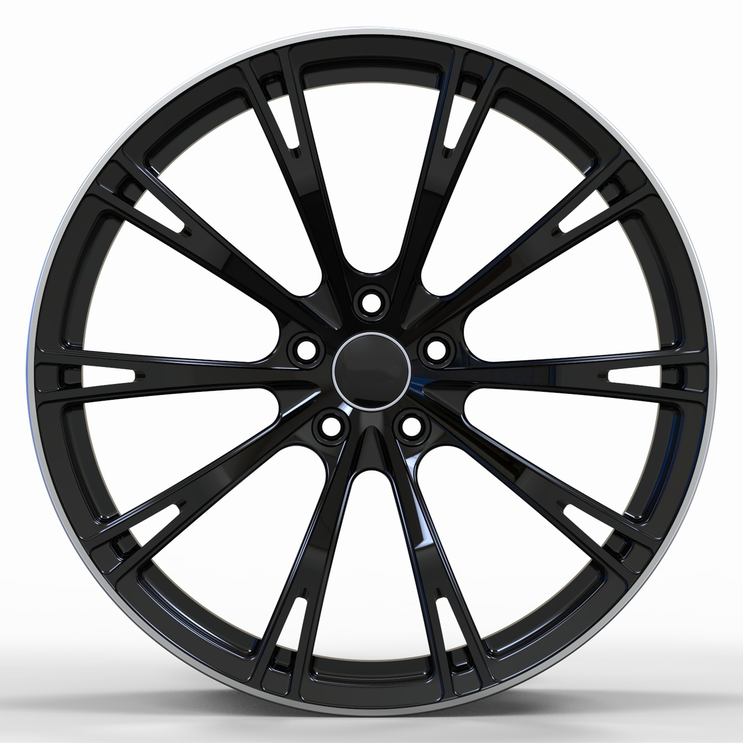 Passenger car wheels forged alloy rims 18 19 20 21 inch 5x112 gloss black polished face in stock for audi