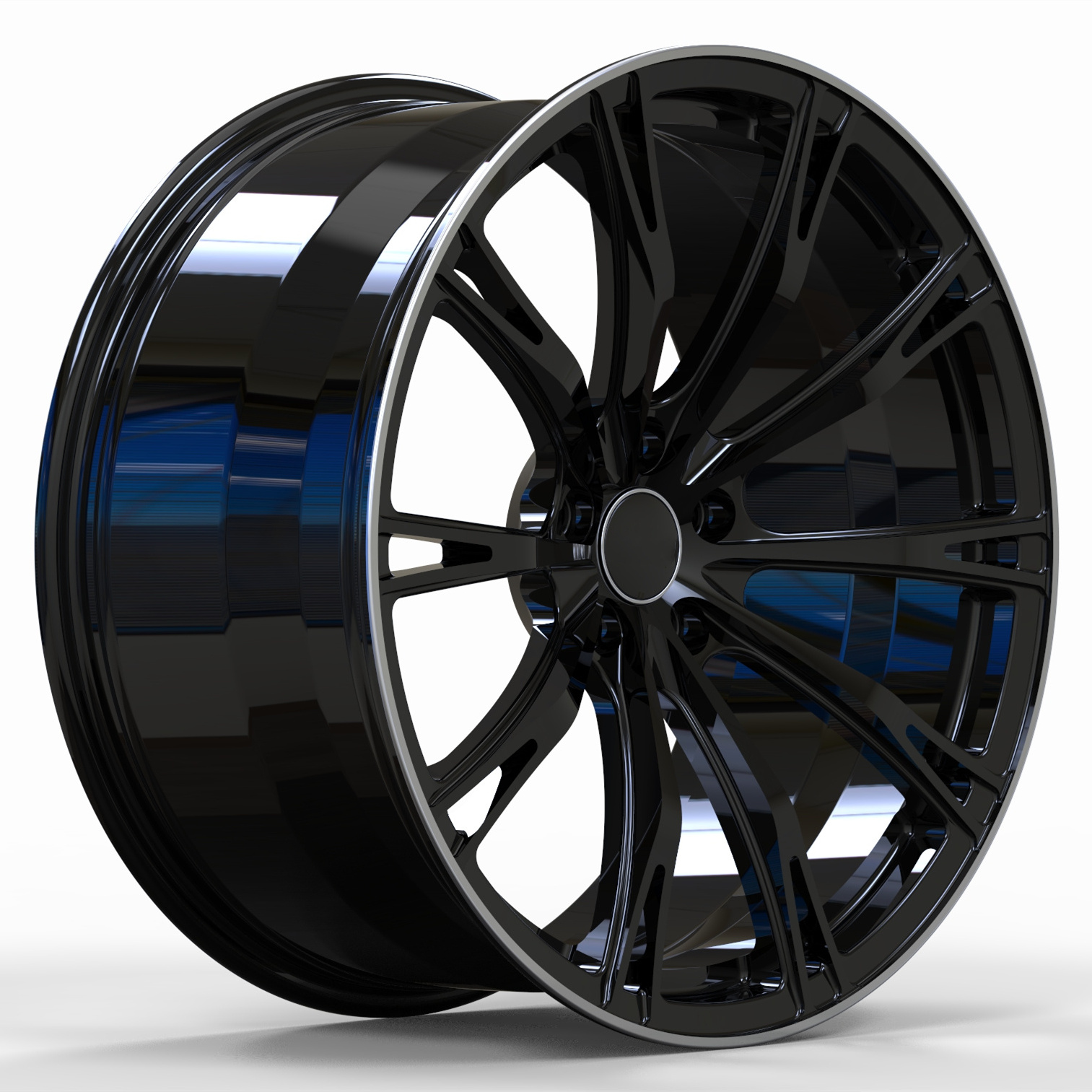 Passenger car wheels forged alloy rims 18 19 20 21 inch 5x112 gloss black polished face in stock for audi