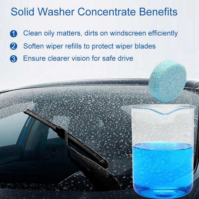 1Pack =6 PCS Solid Washer Concentrate Making Up Windshield Washer Fluid Screen Wash Wiper Fluid Car Solid Cleaner