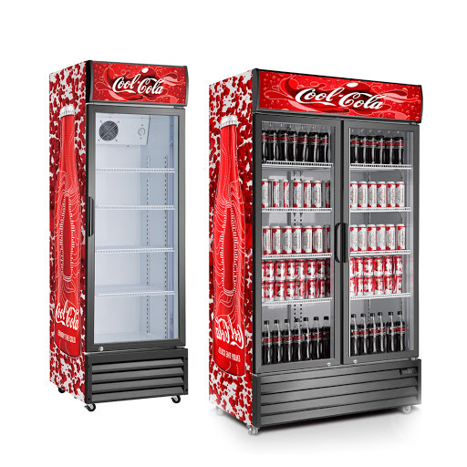 Commercial glass door mini display fridge/Energy Drink Refrigerator With LED Logo