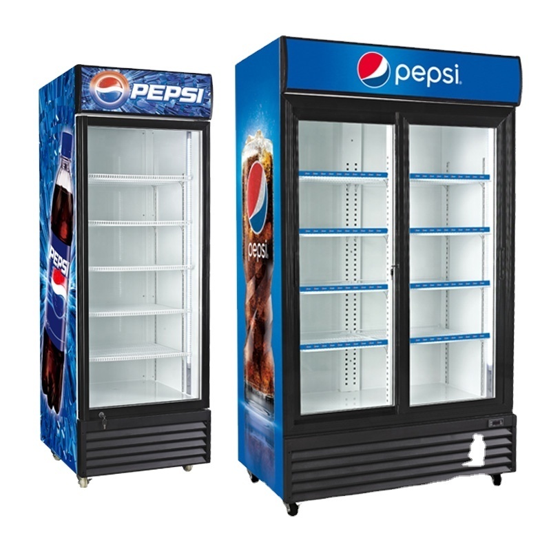 Pepsi beverage refrigerator with Glass door commercial  beverage freezer refrigeration equipment