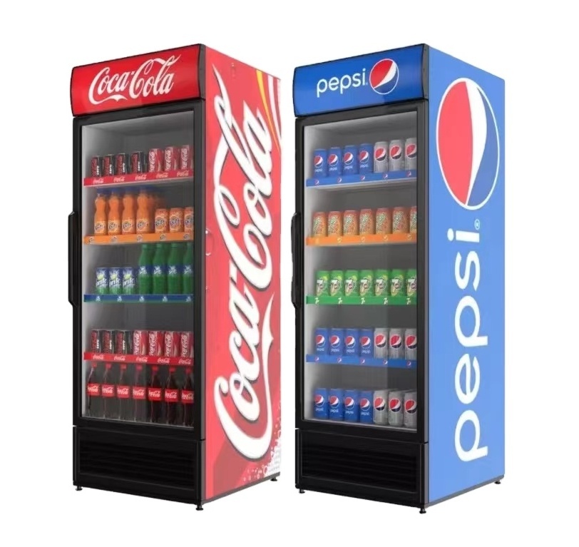 Pepsi beverage refrigerator with Glass door commercial  beverage freezer refrigeration equipment