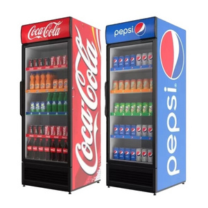 Pepsi beverage refrigerator with Glass door commercial  beverage freezer refrigeration equipment