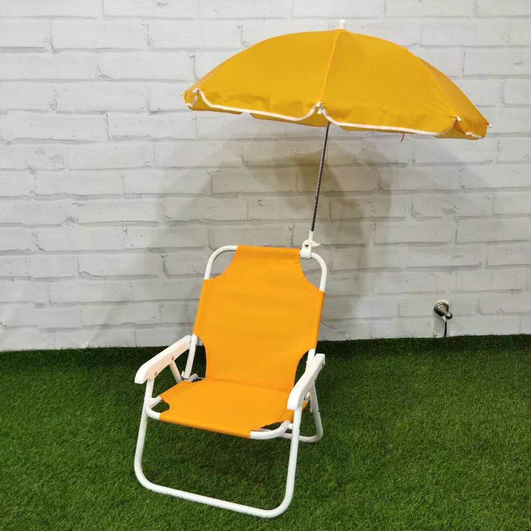 hot new design  kids folding metal frame light weight outdoor beach camping  chair with umbrella 2021