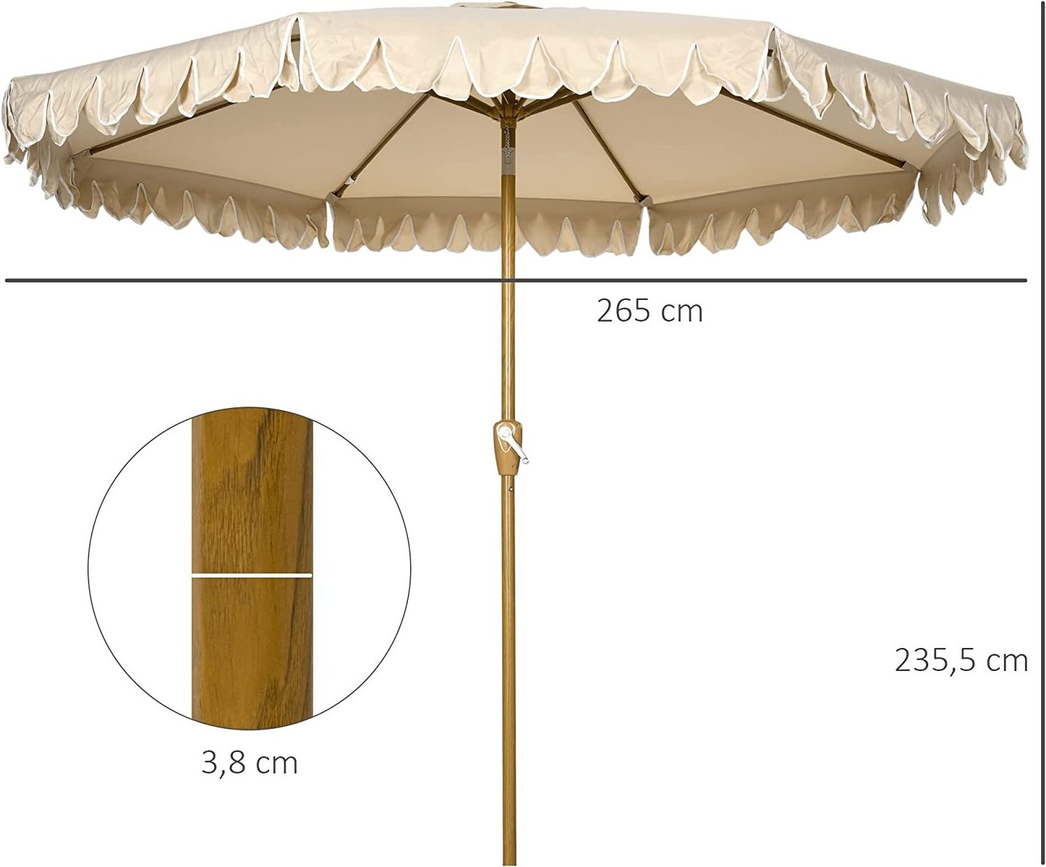 9ft Patio Umbrella with Tassels