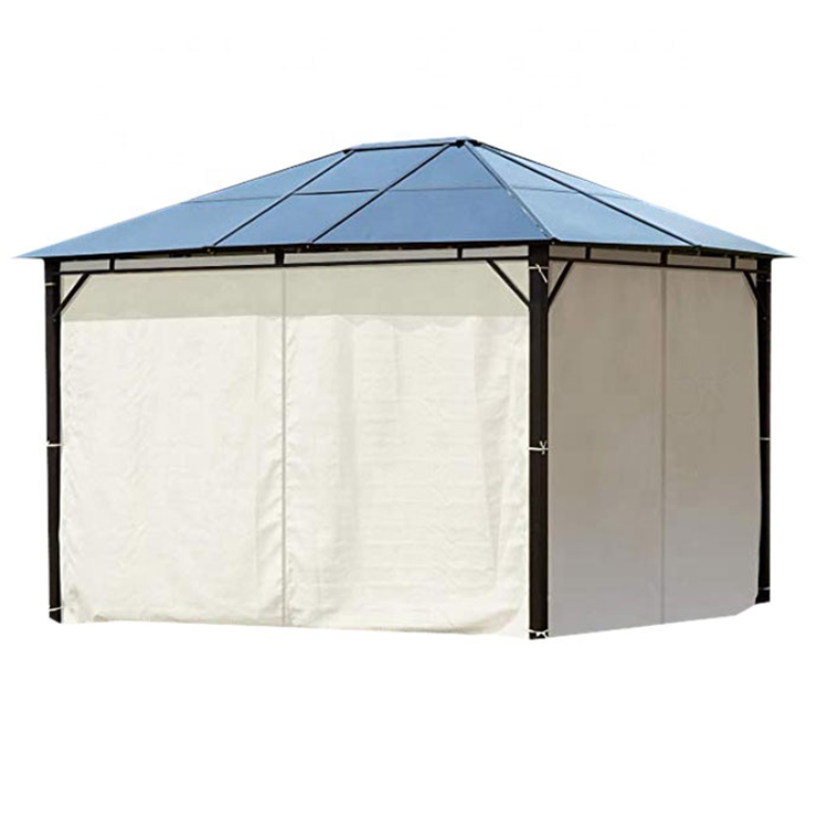 Outdoor alu Deluxe Patio sunshine gazebo Garden Hardtop Canopy Gazebo Tent with Mosquito Netting