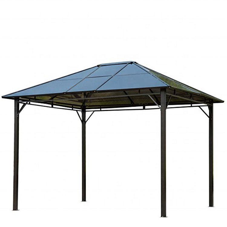 Outdoor alu Deluxe Patio sunshine gazebo Garden Hardtop Canopy Gazebo Tent with Mosquito Netting