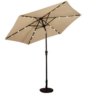 Sling Outdoor 18 LED Umbrella Patio Garden Parasol with Crank Tilt