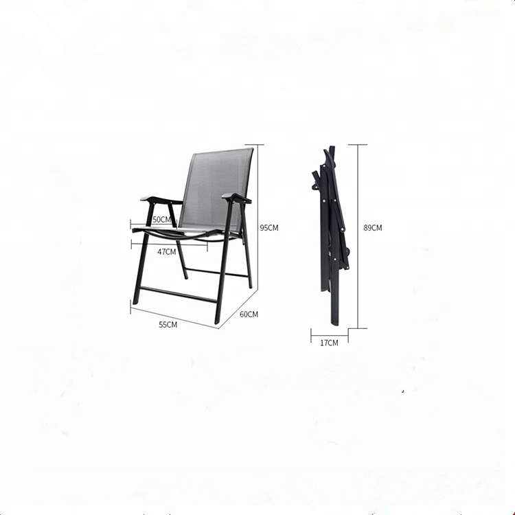 Outdoor/indoor steel folding chair with plastic arms