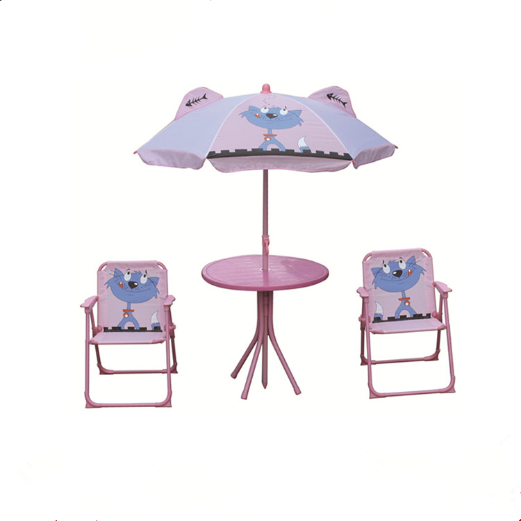 Outdoor Children Garden Picnic Table Bench with Umbrella table set folding chair Parasol Set  HMD-G-803