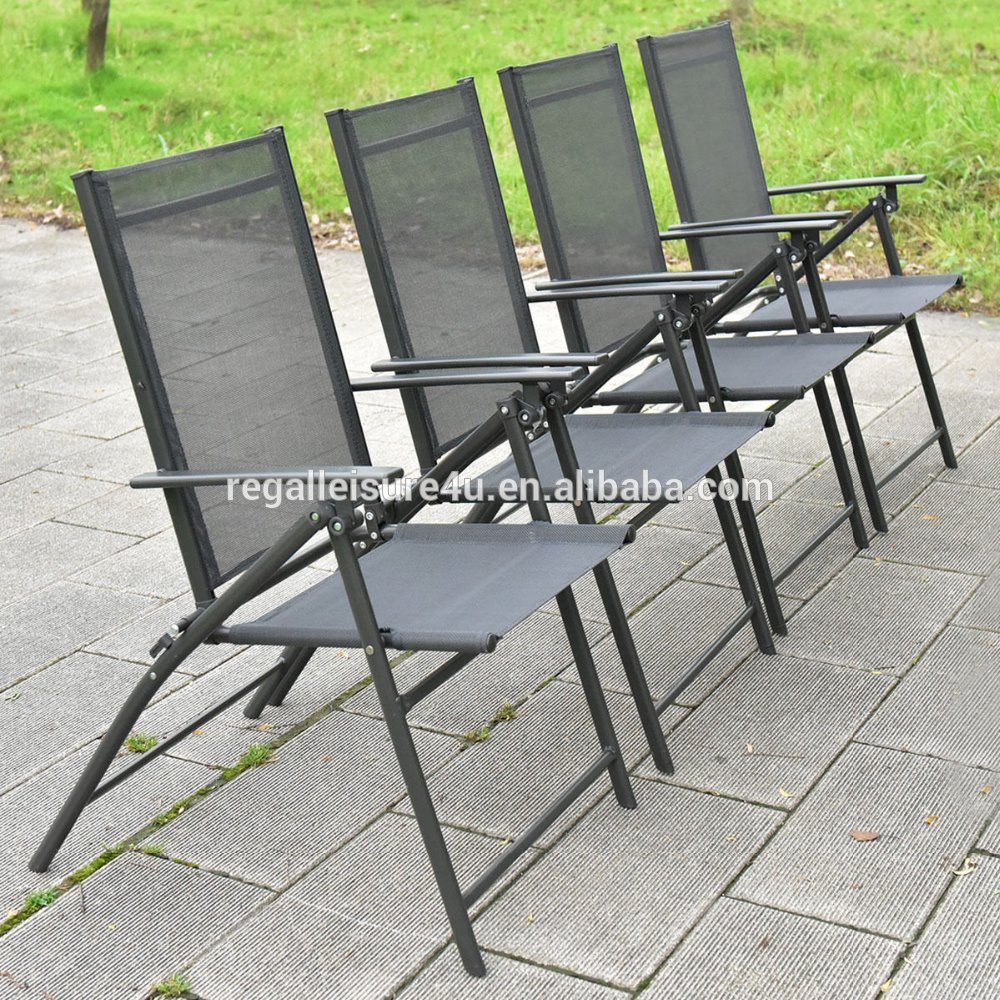 6PCS Patio Garden furniture 4 Folding Table and Chairs set with Umbrella