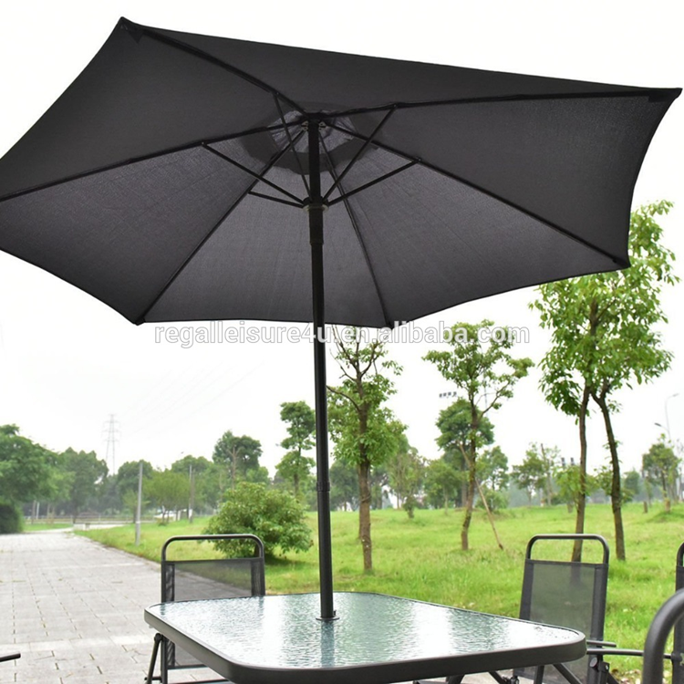 8PCS Patio Garden Set 6 Folding Chairs Table with Umbrella