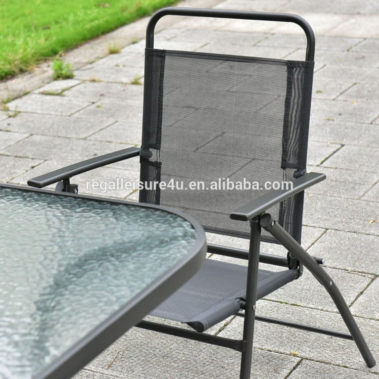 8PCS Patio Garden Set 6 Folding Chairs Table with Umbrella