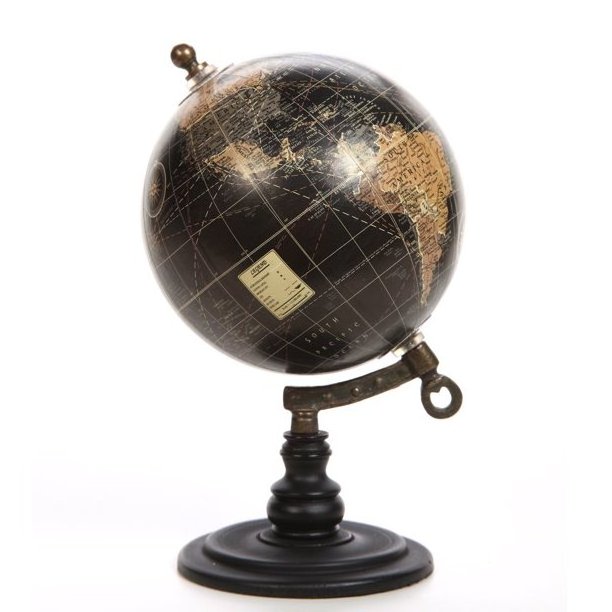 World Globe Map for Home Decoration & Office Decoration Modern Style Table Top Earth Globes Black Color Metal Frame Desktop