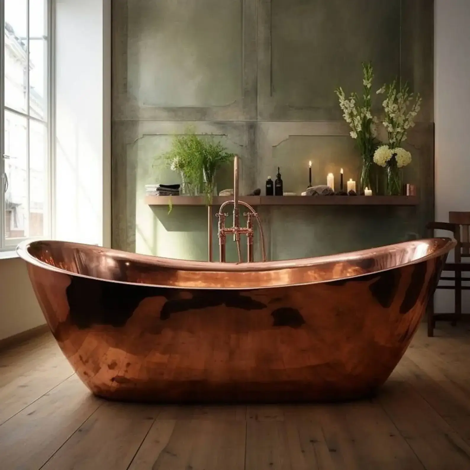 Antique Finishing Soaking Bathtub With Legs Modern Design Copper Bath Tub Available at Export by Regal Metal World