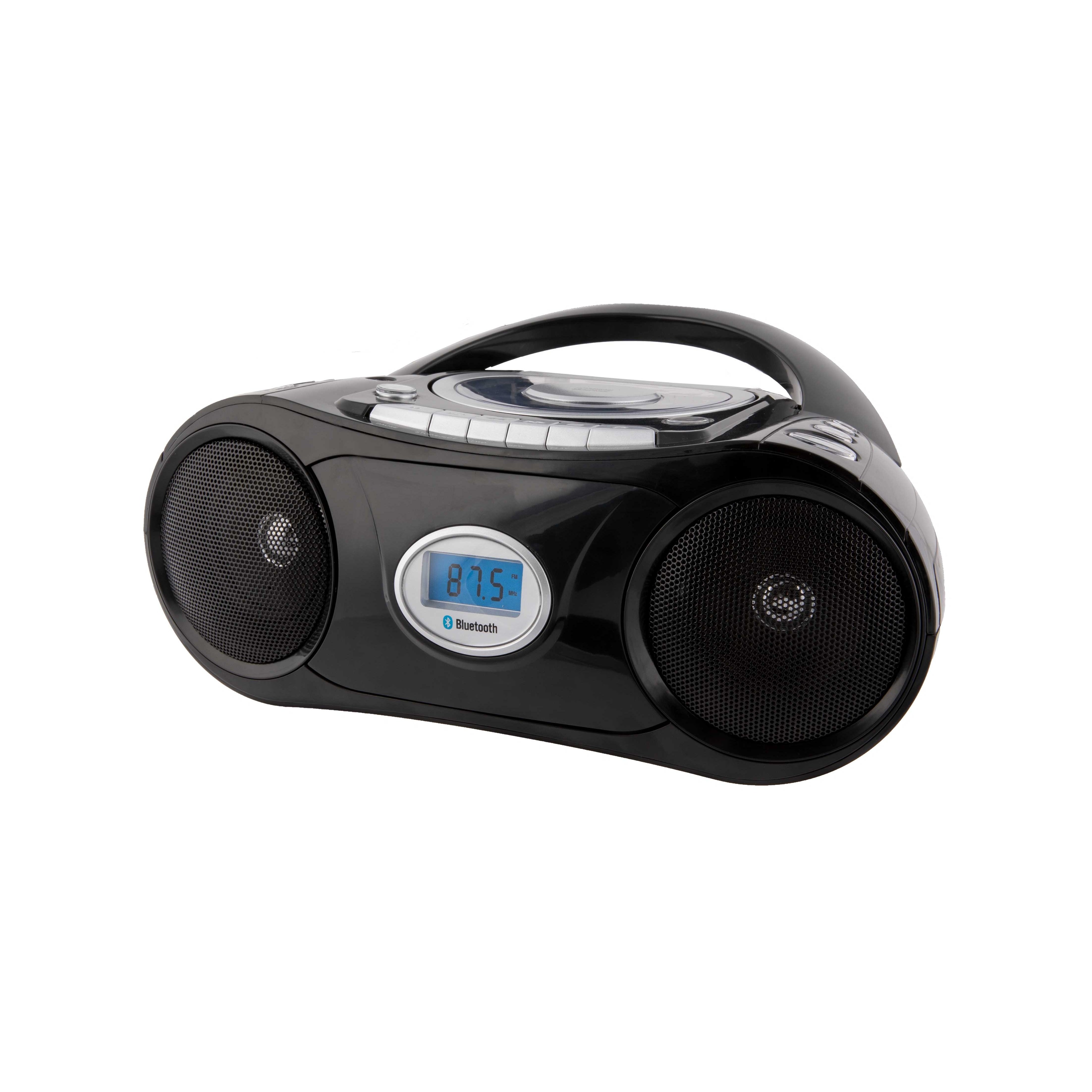 NEW Arrival BASS BOOST Boombox with handle CD Cassette Player Recorder FM Radio Antenna Rod BT Operated by Dry Batteries Speaker