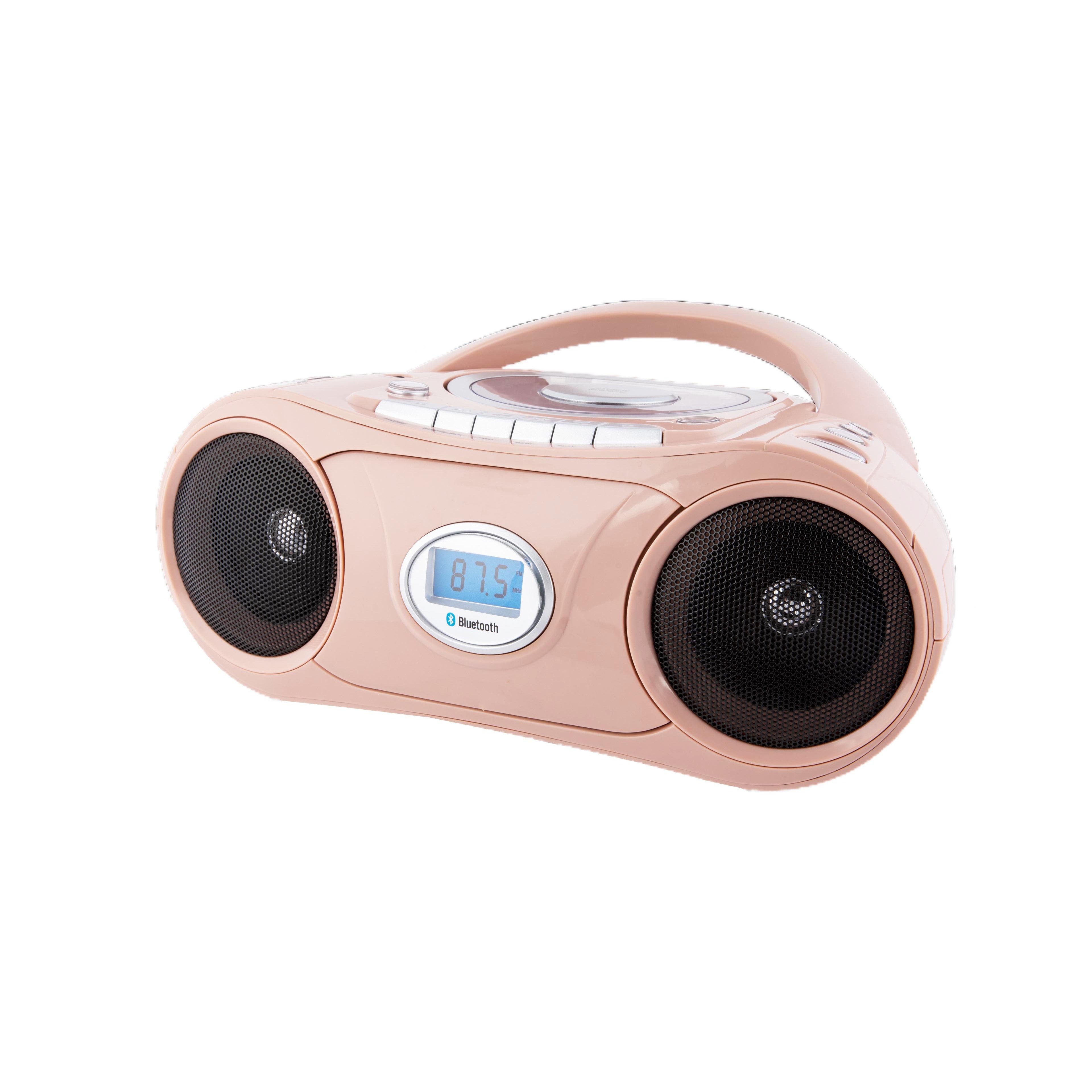 NEW Arrival BASS BOOST Boombox with handle CD Cassette Player Recorder FM Radio Antenna Rod BT Operated by Dry Batteries Speaker