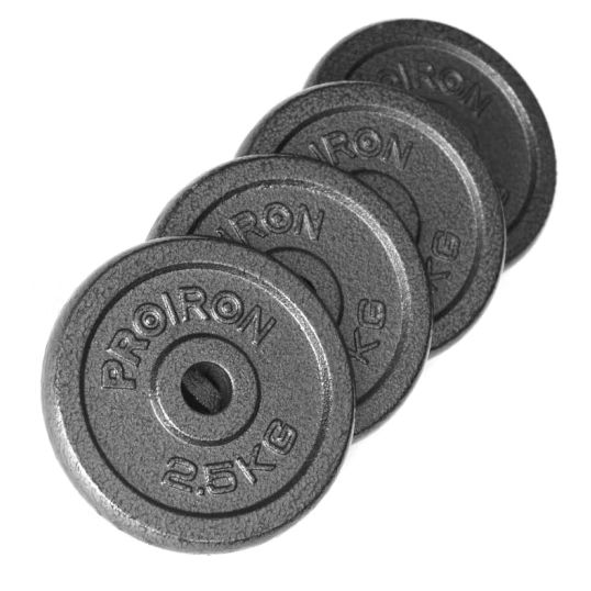 PROIRON Cast Iron Weight Plates Set calibrated  1.25kg,2.5kg,5kg,10kg (Choice of Sizes) for 1