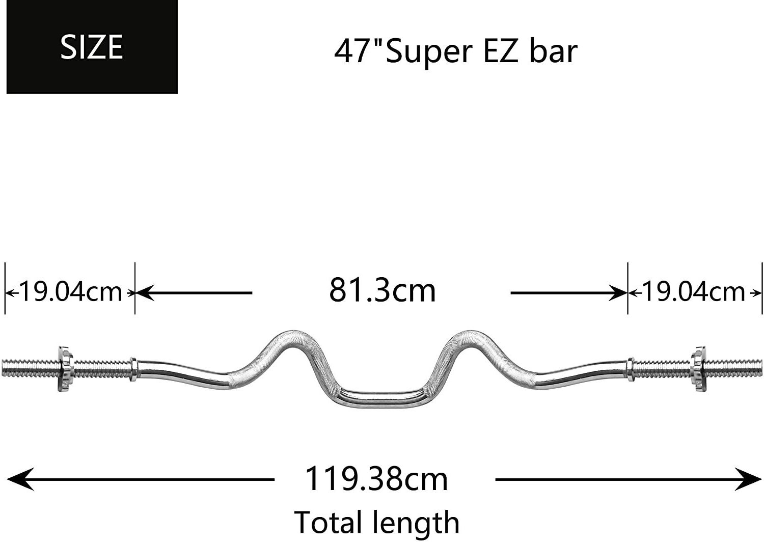 PROIRON Gym 47 Super EZ bar Weight Lifting Power Bar Weightlifting Weight fitness equipment spiral barbell, barbell bar