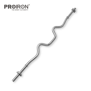 PROIRON 47" long agent want 1"chromed steel curl bar  spinlock collars gym free weights training barbell curl bar,barbell bar